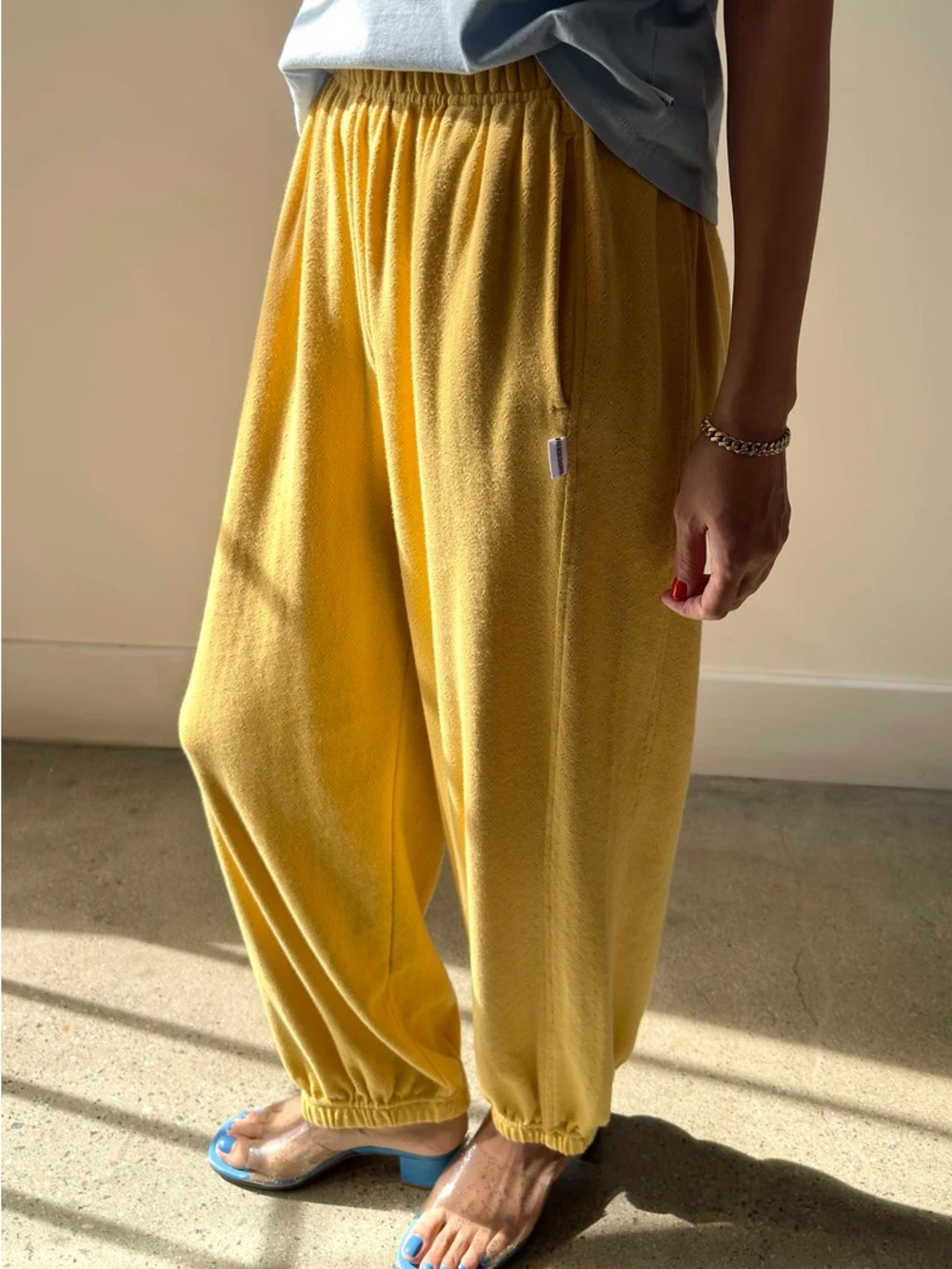Le Bon Shoppe Pointelle Balloon Pants In Deep Yellow - Picture 4 of 8